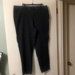 Alfred Dunner Black Pinstriped Straight Leg Pants